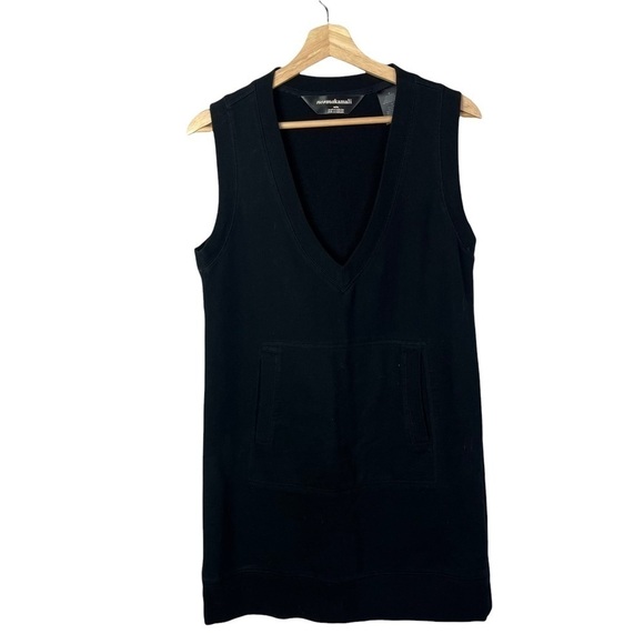 Norma Kamali Black Knit Pullover Sweatshirt Tunic Dress M - Picture 1 of 2